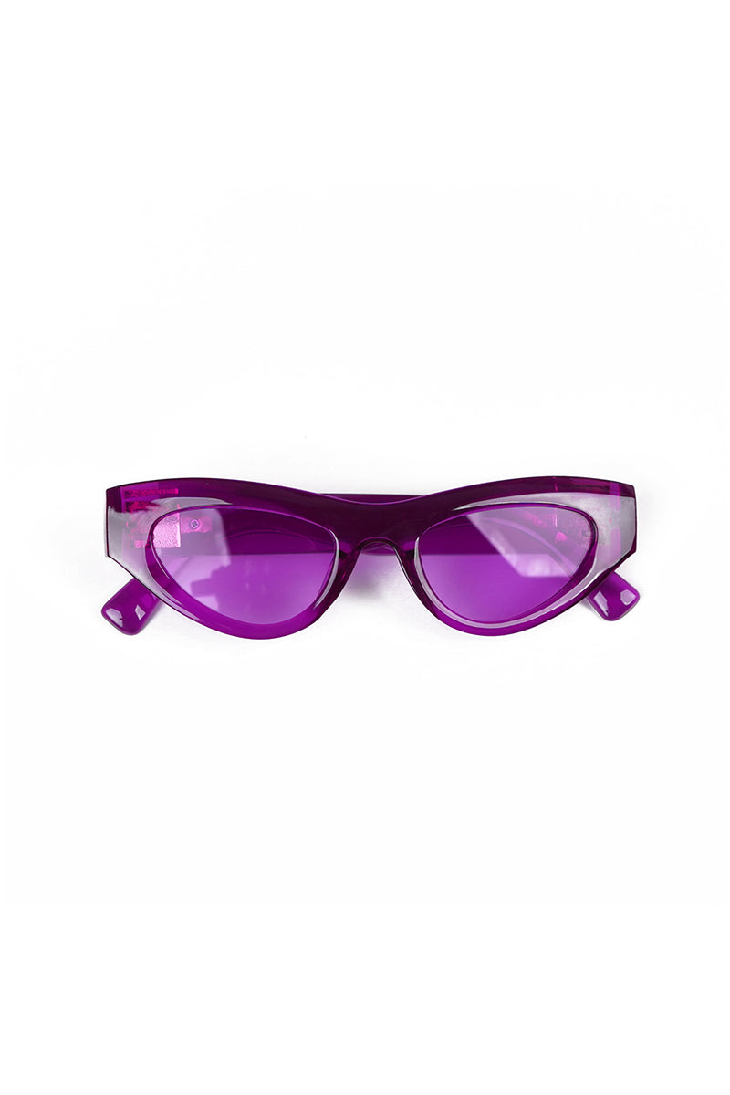 Oval Purple Frame Sunglasses
