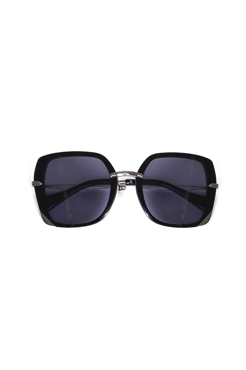 Square oversize sunglasses with silver  details