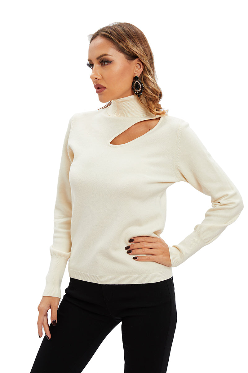 Turtle neck cut out sweater