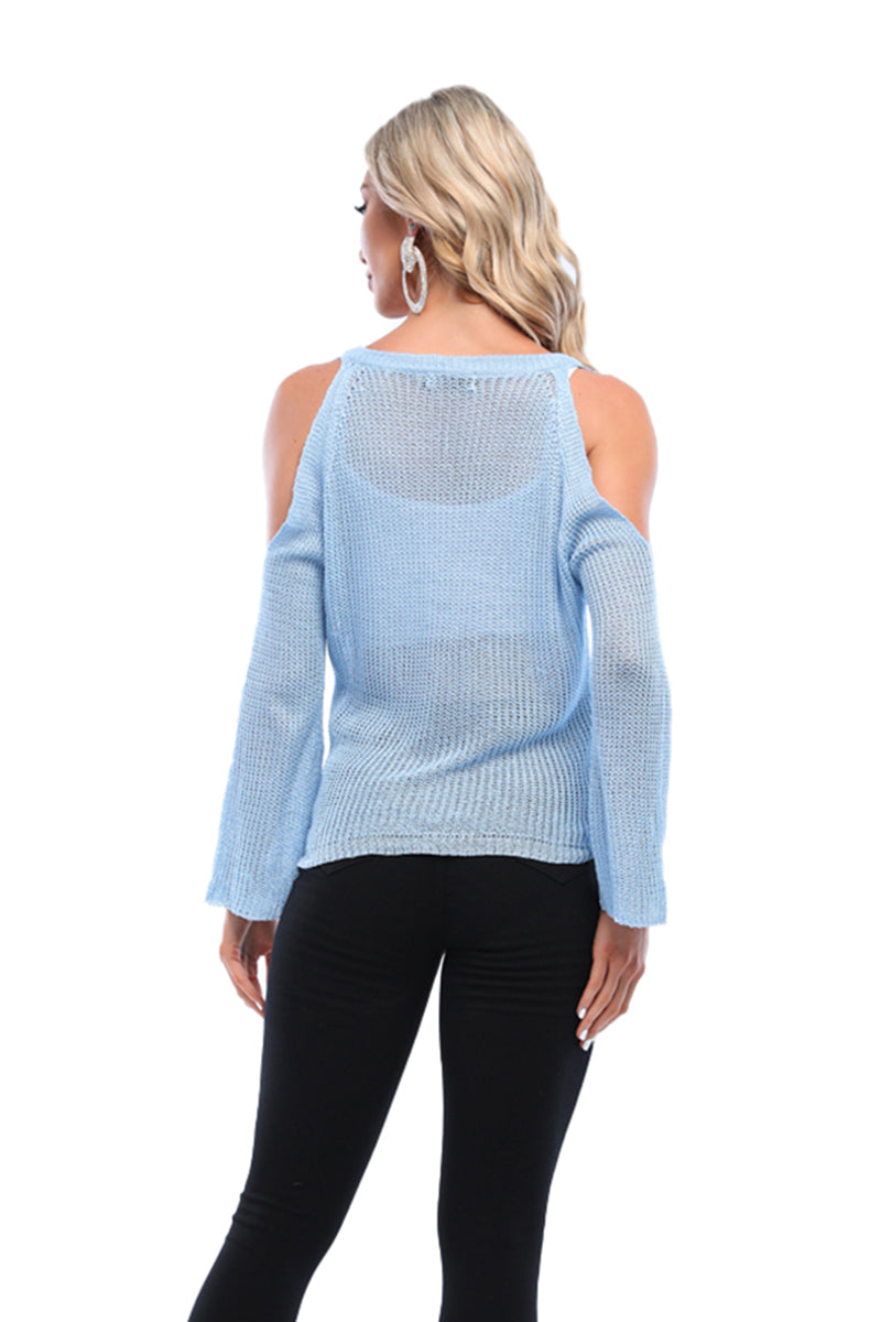 Cold shoulder crochet top