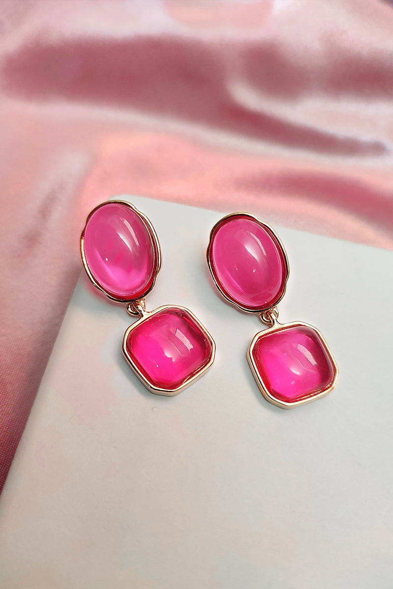 pink gem earring
