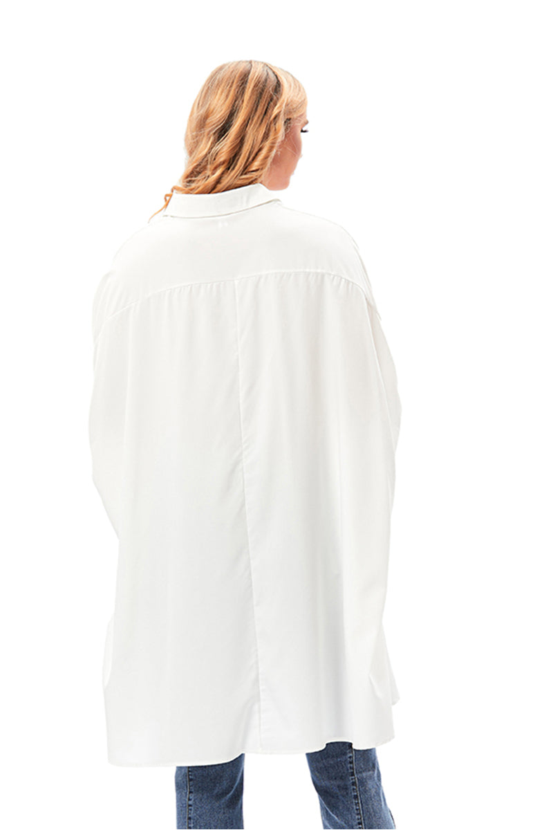 Front short back long over size shirt