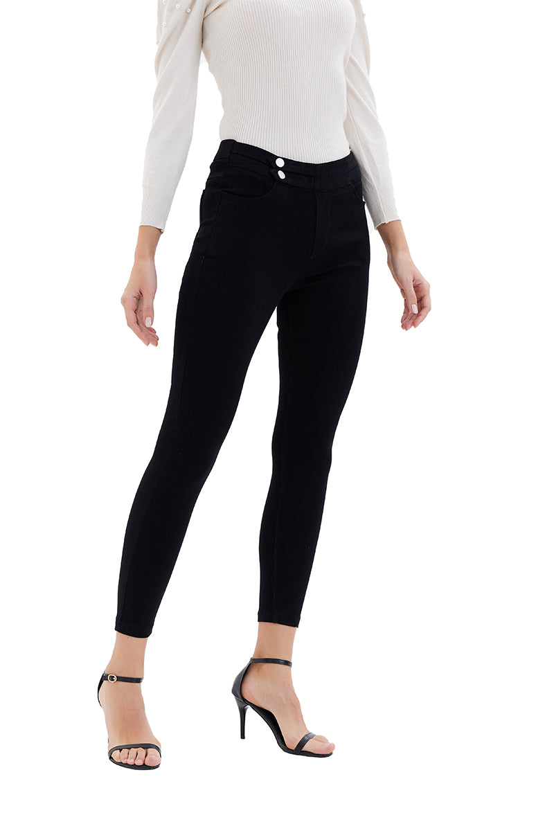 Jeggings swith silver side button