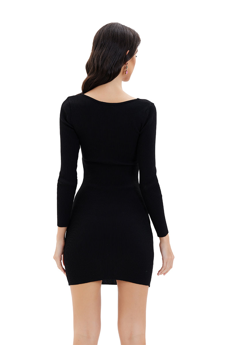 Sweater dress with cut  out