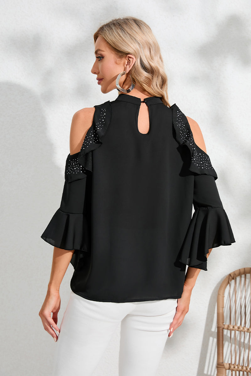 Cold Shoulder top with  embellishments