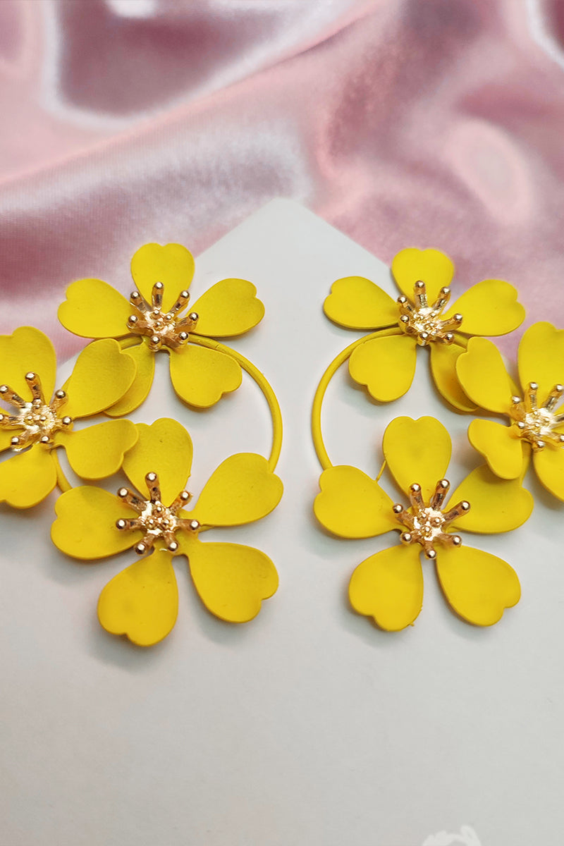 yellow floral earrings