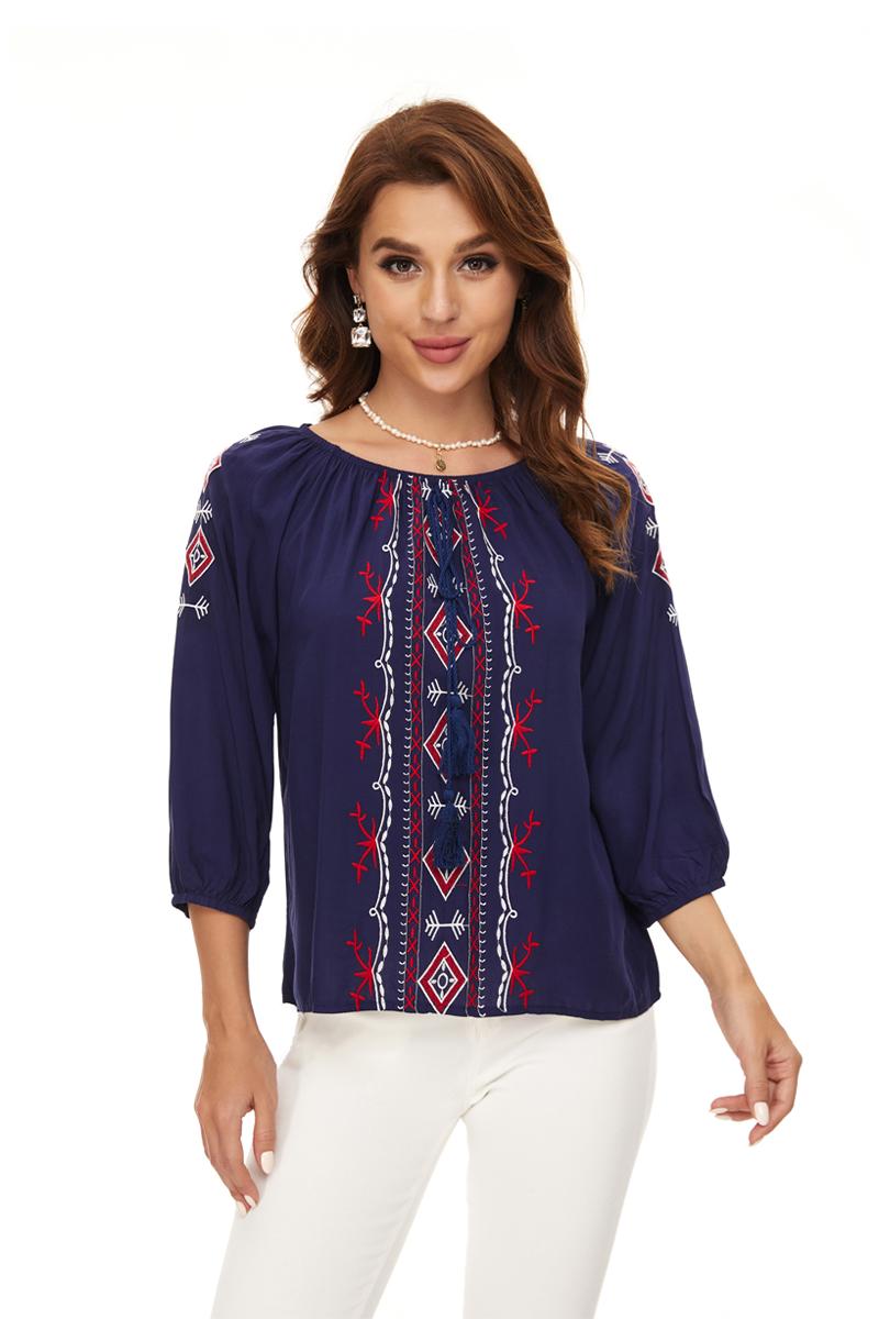 Flowy embroidery top