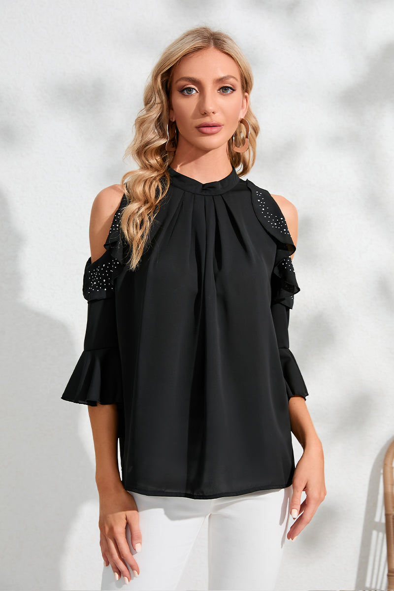 Cold Shoulder top with  embellishments