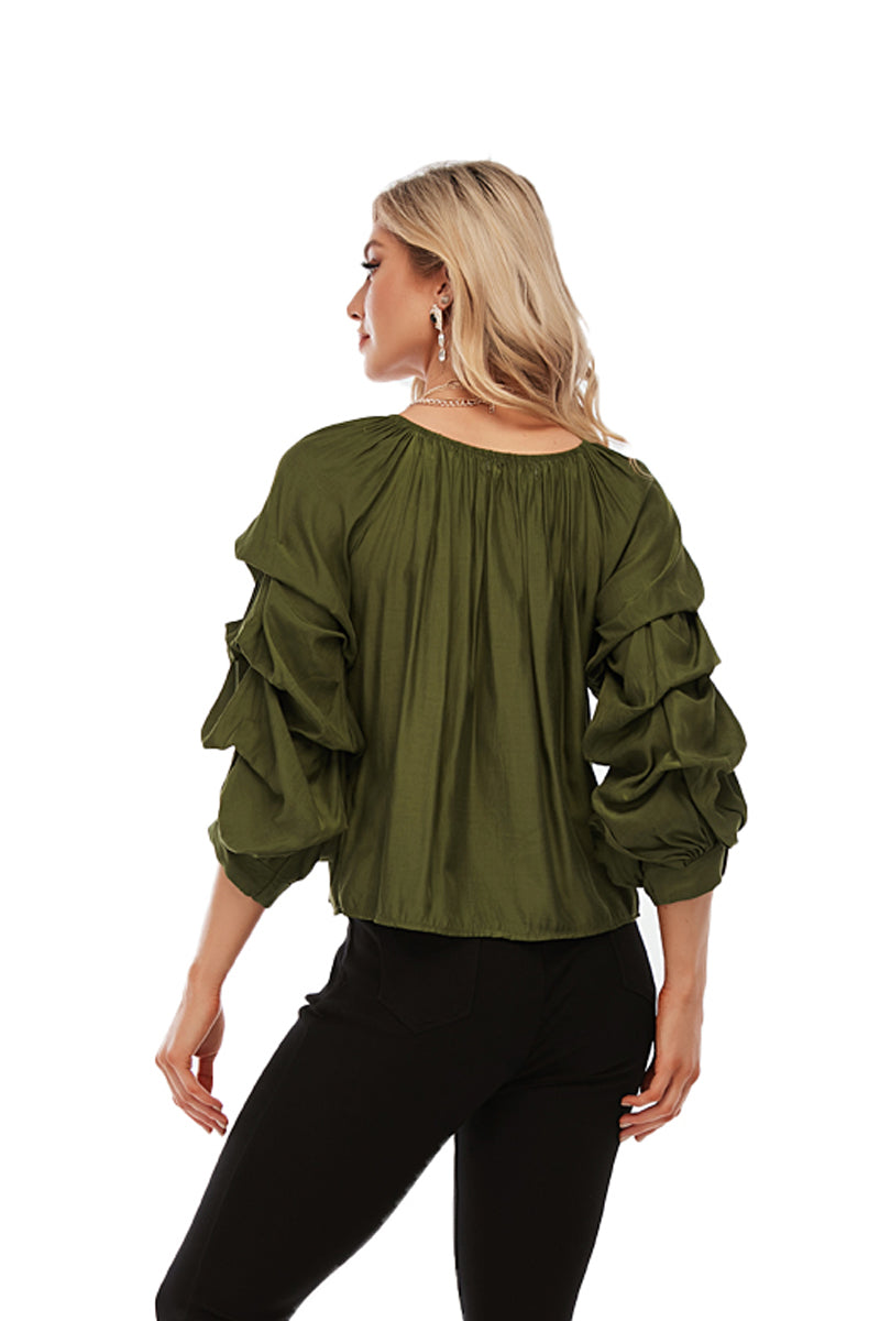 Puffy sleeve off shoulder top