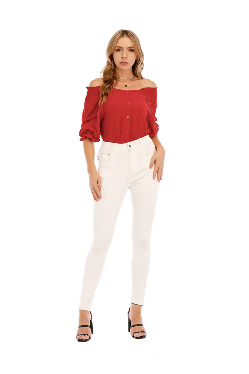 Button Down Shirt with Puffy Sleeves