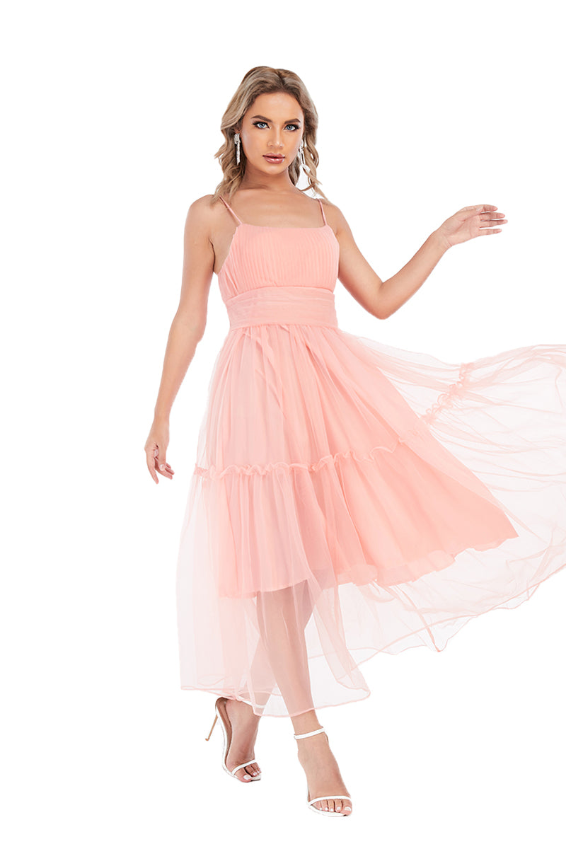 Pink net dress
