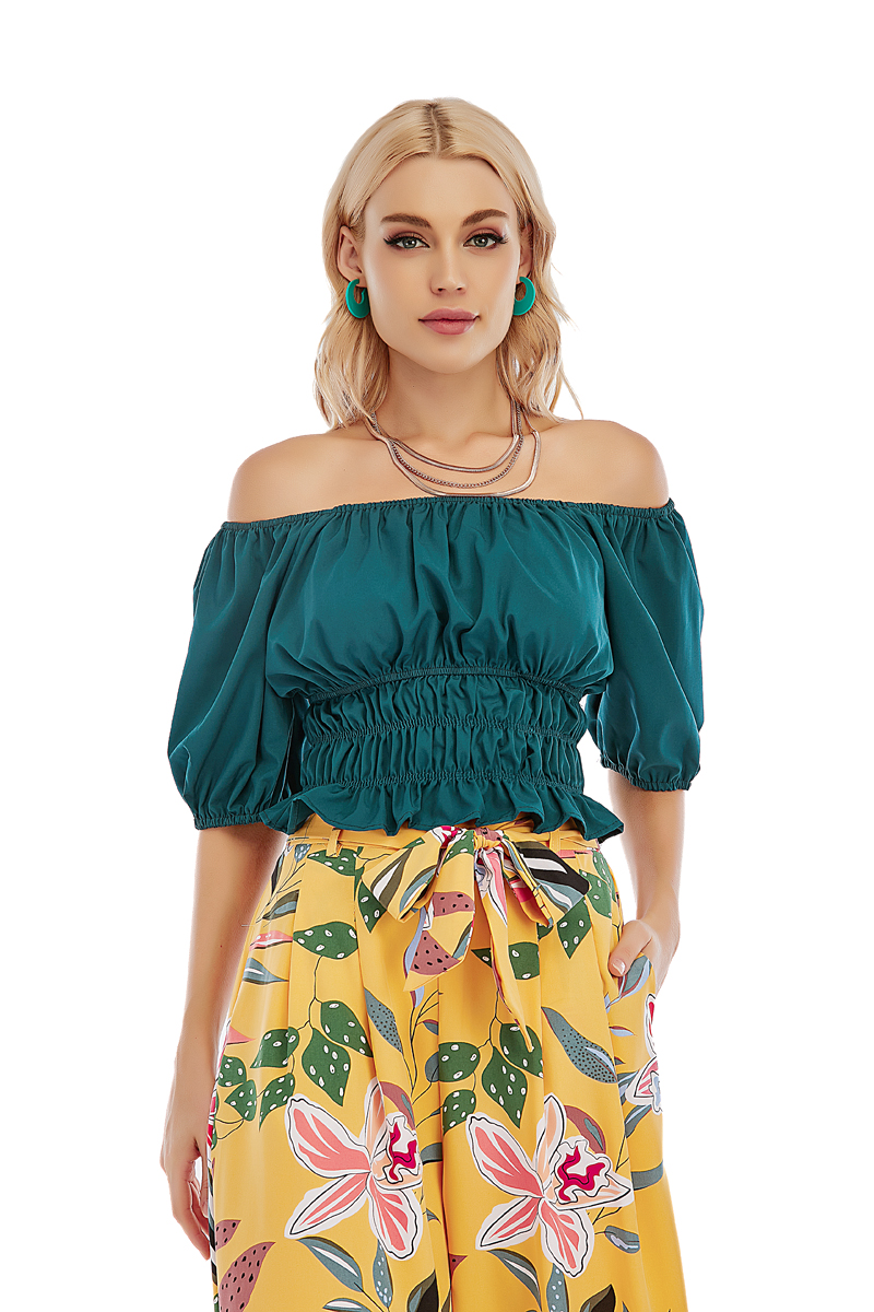 Off shoulder top with puffy sleeves