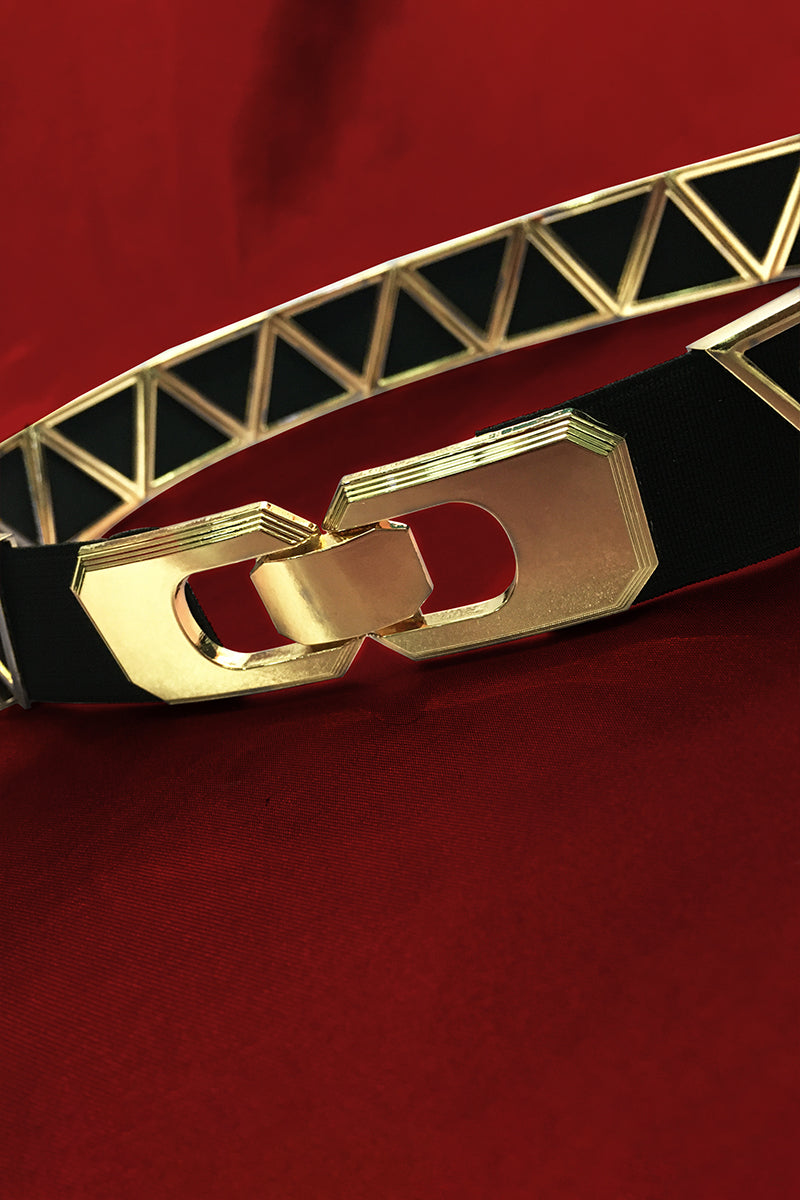Black and gold triangle belt